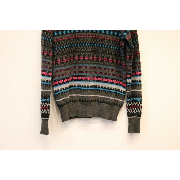 Nozomi Ishiguro Men's Medium Gray Pullover Sweater Japanese Knit Striped Jumper - Picture 3 of 7